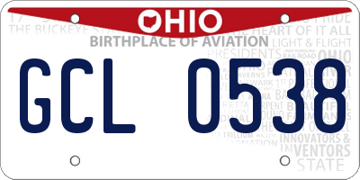 OH license plate GCL0538