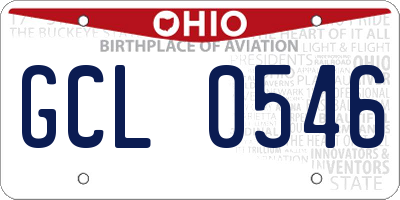 OH license plate GCL0546
