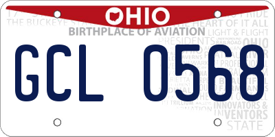 OH license plate GCL0568