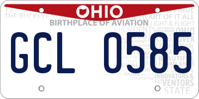 OH license plate GCL0585