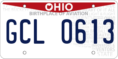 OH license plate GCL0613