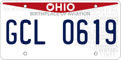 OH license plate GCL0619