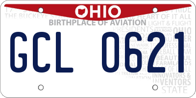 OH license plate GCL0621