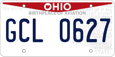 OH license plate GCL0627