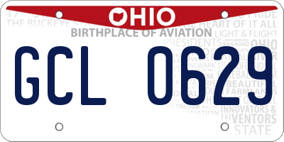 OH license plate GCL0629