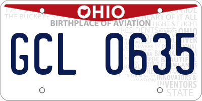 OH license plate GCL0635
