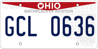 OH license plate GCL0636