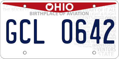 OH license plate GCL0642