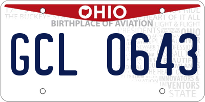OH license plate GCL0643