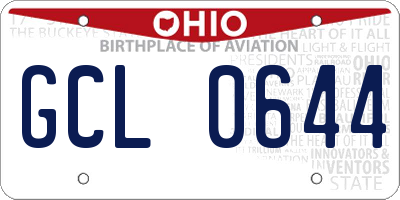 OH license plate GCL0644
