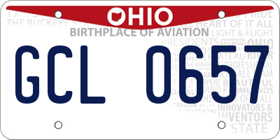 OH license plate GCL0657