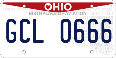 OH license plate GCL0666