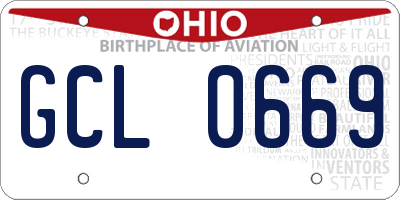 OH license plate GCL0669