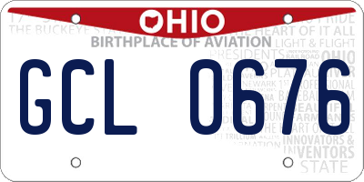 OH license plate GCL0676