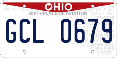 OH license plate GCL0679