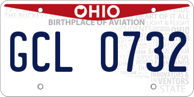 OH license plate GCL0732
