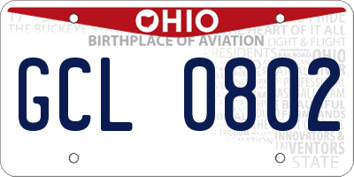 OH license plate GCL0802