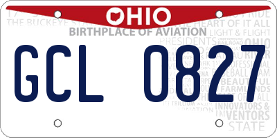 OH license plate GCL0827
