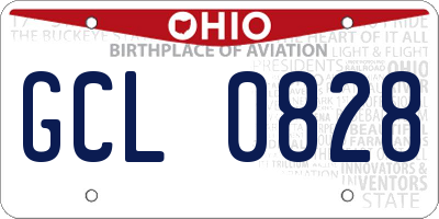 OH license plate GCL0828