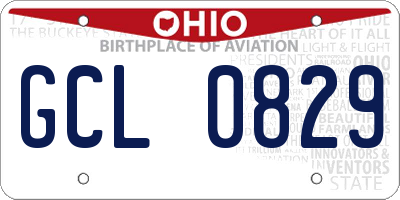 OH license plate GCL0829