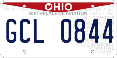 OH license plate GCL0844