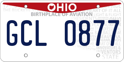 OH license plate GCL0877