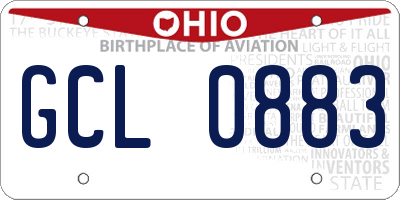 OH license plate GCL0883