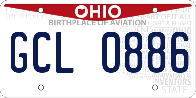 OH license plate GCL0886