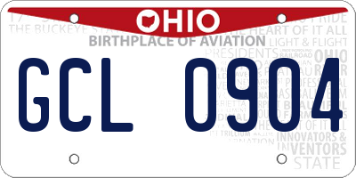 OH license plate GCL0904