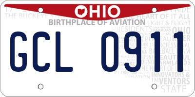 OH license plate GCL0911