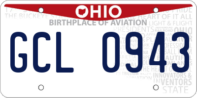 OH license plate GCL0943