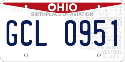 OH license plate GCL0951