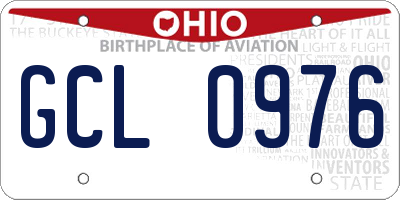 OH license plate GCL0976
