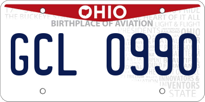 OH license plate GCL0990