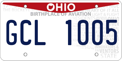 OH license plate GCL1005