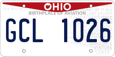 OH license plate GCL1026