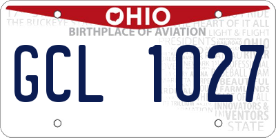 OH license plate GCL1027
