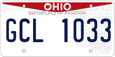 OH license plate GCL1033