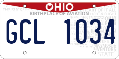 OH license plate GCL1034