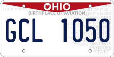 OH license plate GCL1050