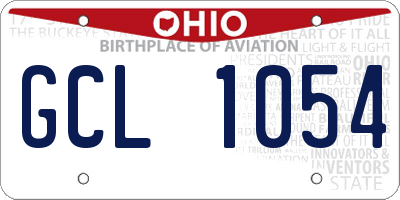 OH license plate GCL1054