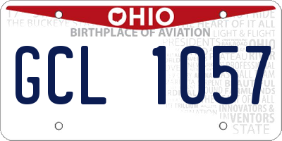 OH license plate GCL1057