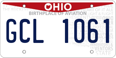 OH license plate GCL1061