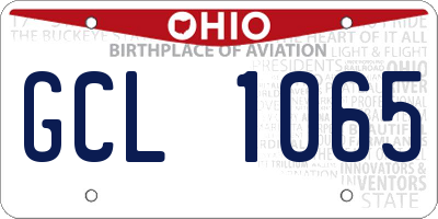 OH license plate GCL1065