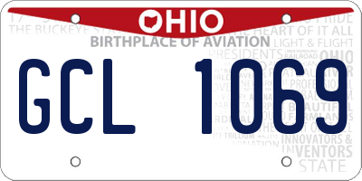 OH license plate GCL1069