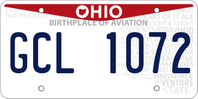 OH license plate GCL1072