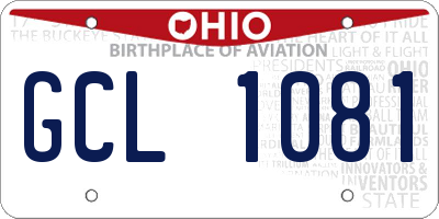 OH license plate GCL1081