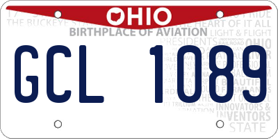OH license plate GCL1089