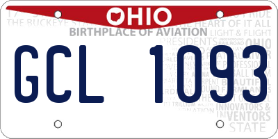 OH license plate GCL1093