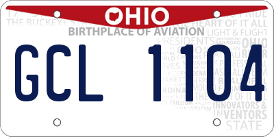 OH license plate GCL1104
